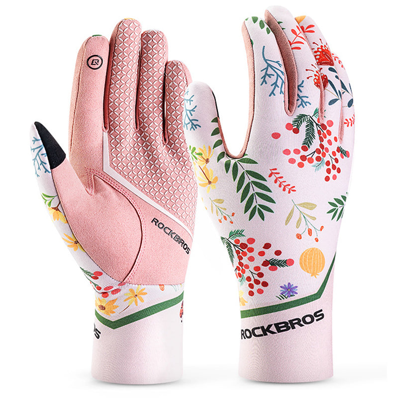 ROCKBROS S340 1 Pair Outdoor Cycling Women Gloves Anti-skid Touch Screen Full Finger Gloves ROCKBROS S340 1 Pair Outdoor Cycling Women Gloves Anti-skid Touch Screen Full Finger Gloves